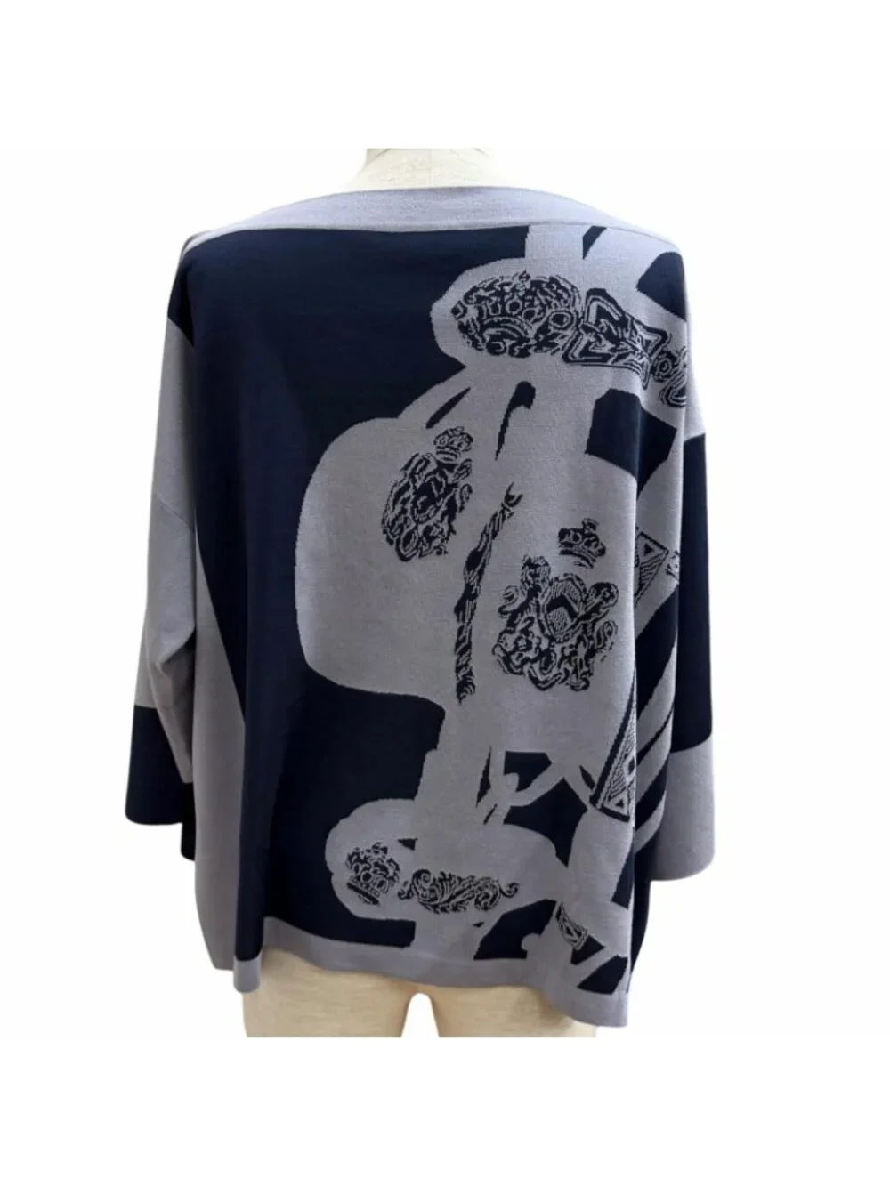 Hermes Brides de Gala Ceremonial Bridle Silk Blend Knit Navy Gray French 38